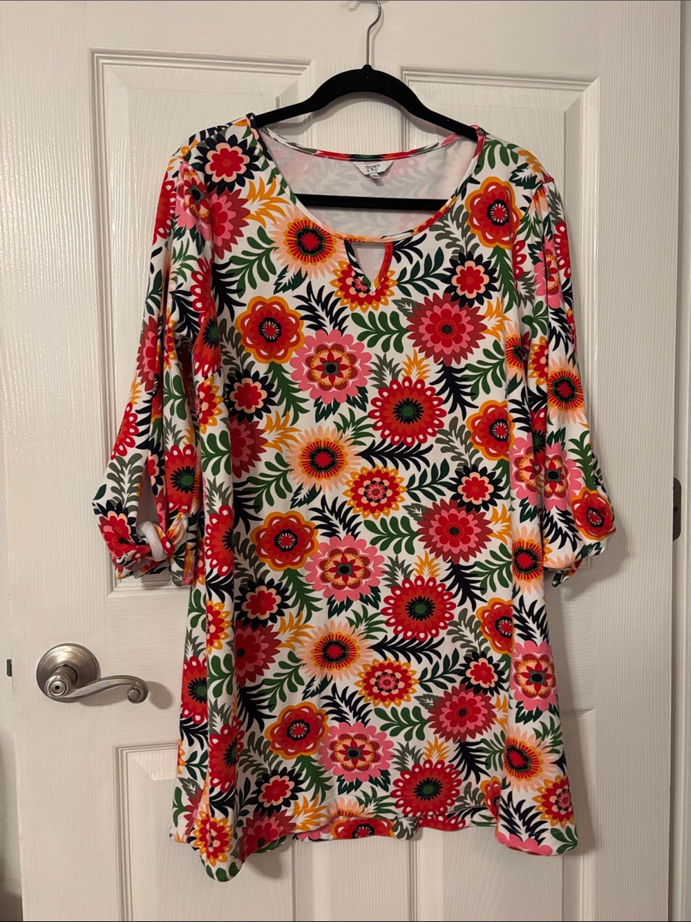 crown&ivy Large Floral Print Tunic Dress